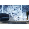 Grey Wolf In Winter Snow Wallpaper Wall Mural