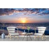 Sunset Beach Ocean Shore Wallpaper Wall Mural