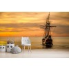 Vintage Pirate Ship Wallpaper Wall Mural