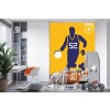 Basketballer on Yellow Wall Mural by Bo Lundberg