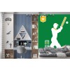Cricketer on Green Wall Mural by Bo Lundberg