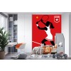 Tennis Player on Red Wall Mural by Bo Lundberg