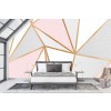 Pink, Gold & Grey Geo Wall Mural by Blue Banana