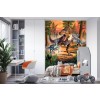 Dino Battle Wall Mural by Jerry Lofaro