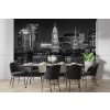 Boston Evening Skyline in Monochrome Wall Mural by Melanie Viola