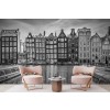 Amsterdam Damrak & Dancing Houses Wall Mural by Melanie Viola