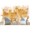 Manhattan Collage Gold Wall Mural by Melanie Viola