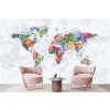 Colourful World Map Wall Mural by Tenyo Marchev