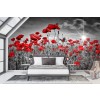 Idyllic Field of Poppies Wall Mural by Melanie Viola