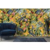 Jungle Herron on Yellow Wall Mural by Uta Naumann