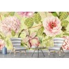 Green Leaves & Flowers Wall Mural by Uta Naumann