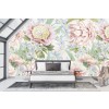 Baby Pink & Blue Floral Wall Mural by Uta Naumann