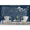 Hand Lettered US Map Wall Mural by Michael Mullan