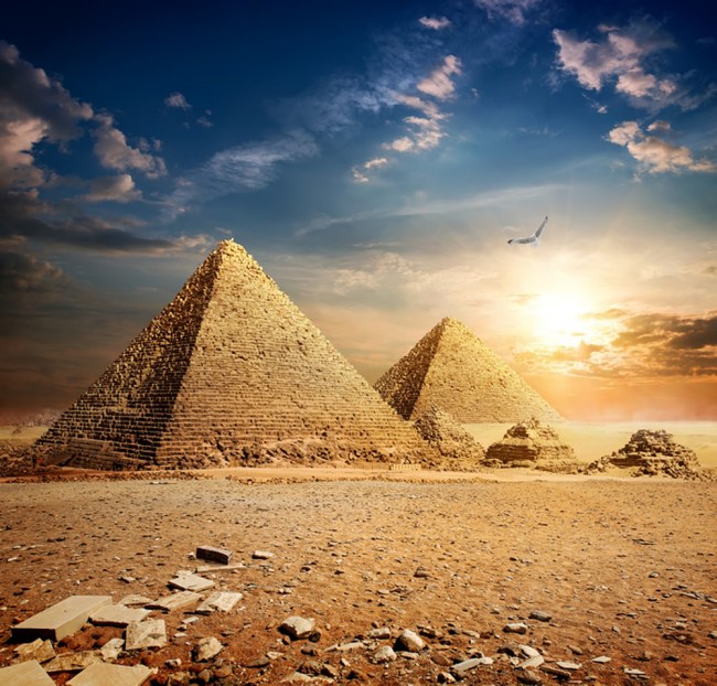 Ägyptische Pyramiden Wandgemälde Fototapete WS-42774 