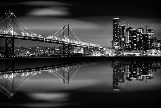 San Francisco Brücke Fototapete Schwarz-Weiss Tapete Skyline Foto  Inneneinrichtungen