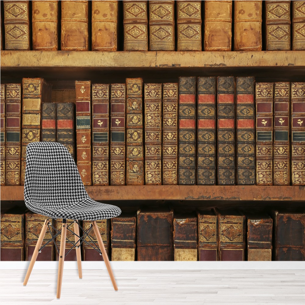 Old Vintage Books Bookcase Wallpaper Wall Mural