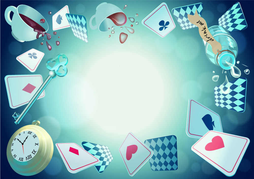 Alice In Wonderland Cards Potions Wallpaper Wall Mural