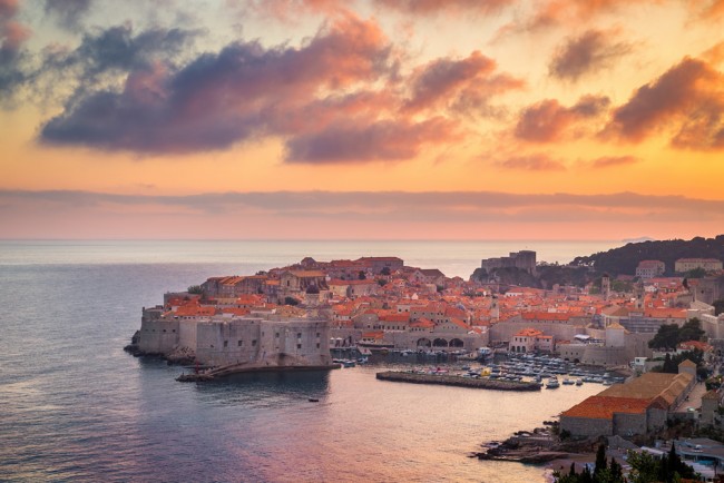 Dubrovnik Sunset Croatia Wallpaper Wall Mural