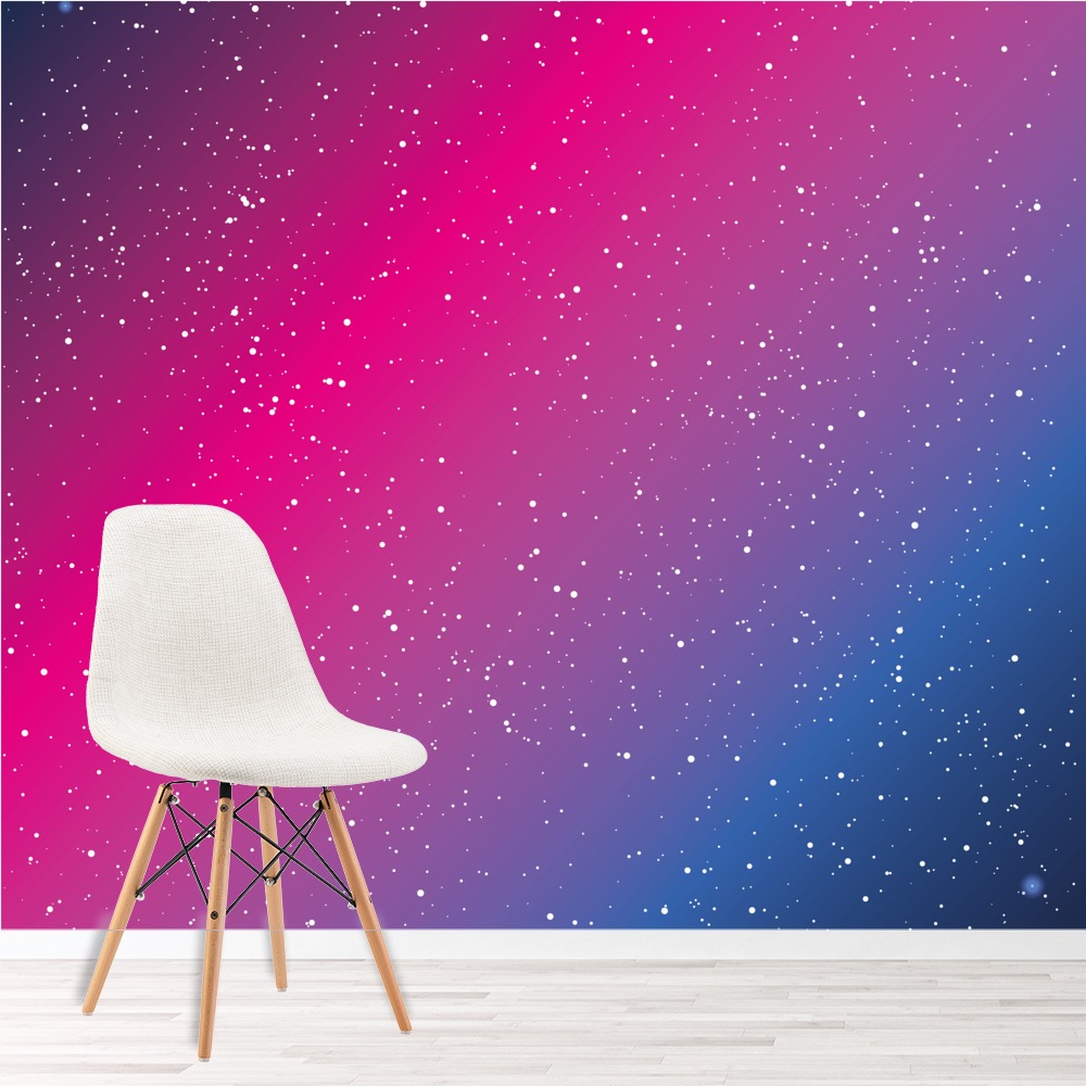 Blue Pink Galaxy Space Stars Wallpaper Wall Mural