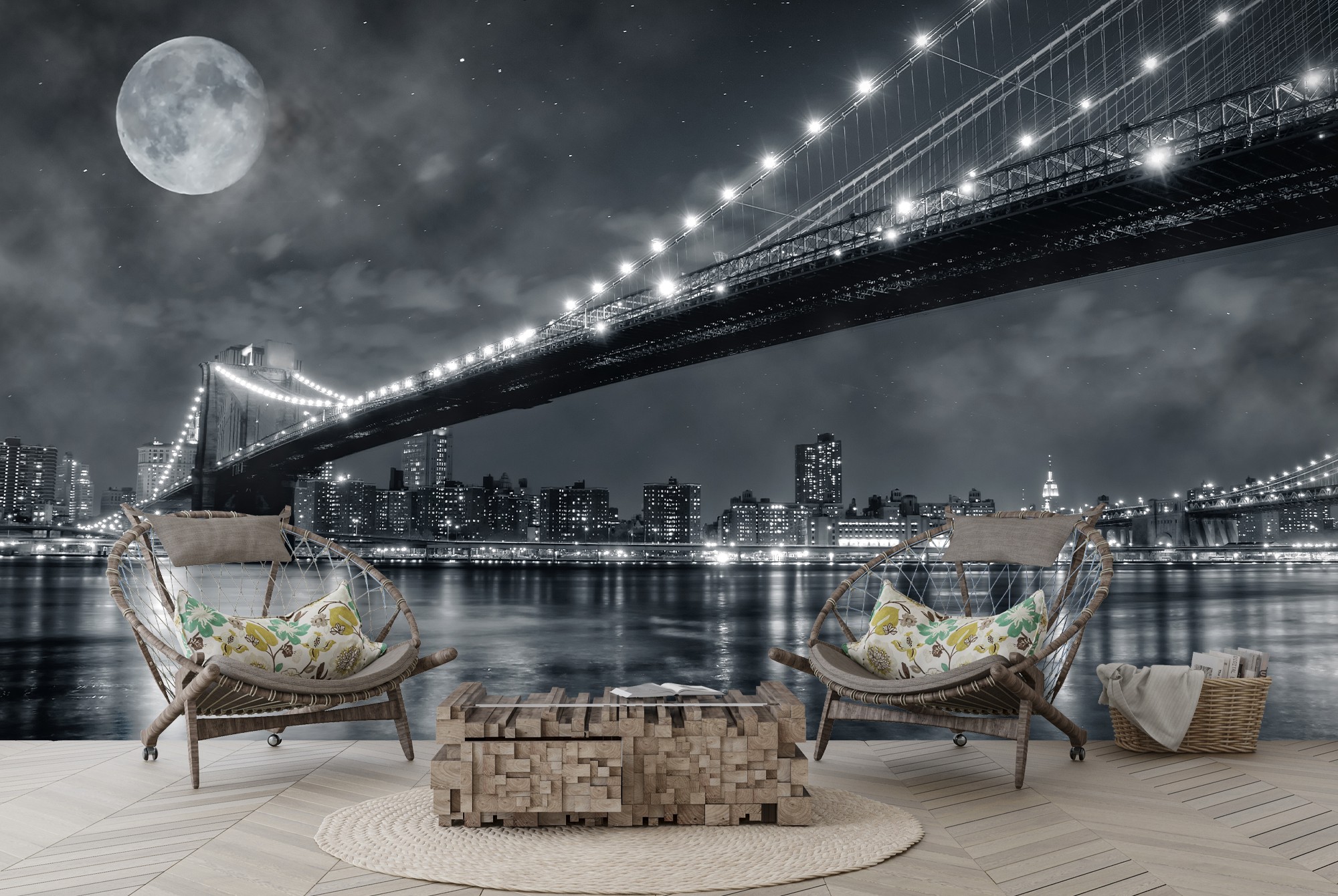 New York City Fototapete Brooklyn Brücke Tapete Stadtbild Wohnkultur
