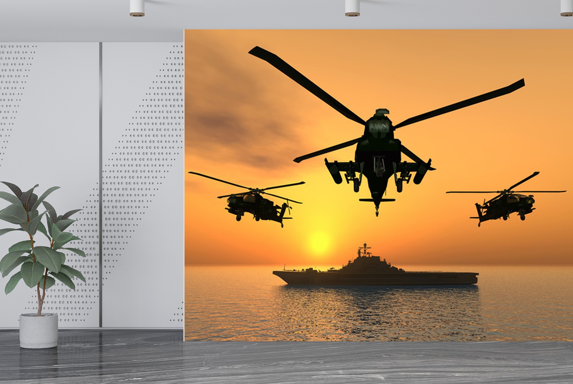 Apache Hubschrauber Fototapete Kriegsschiff Tapete Jungen ...