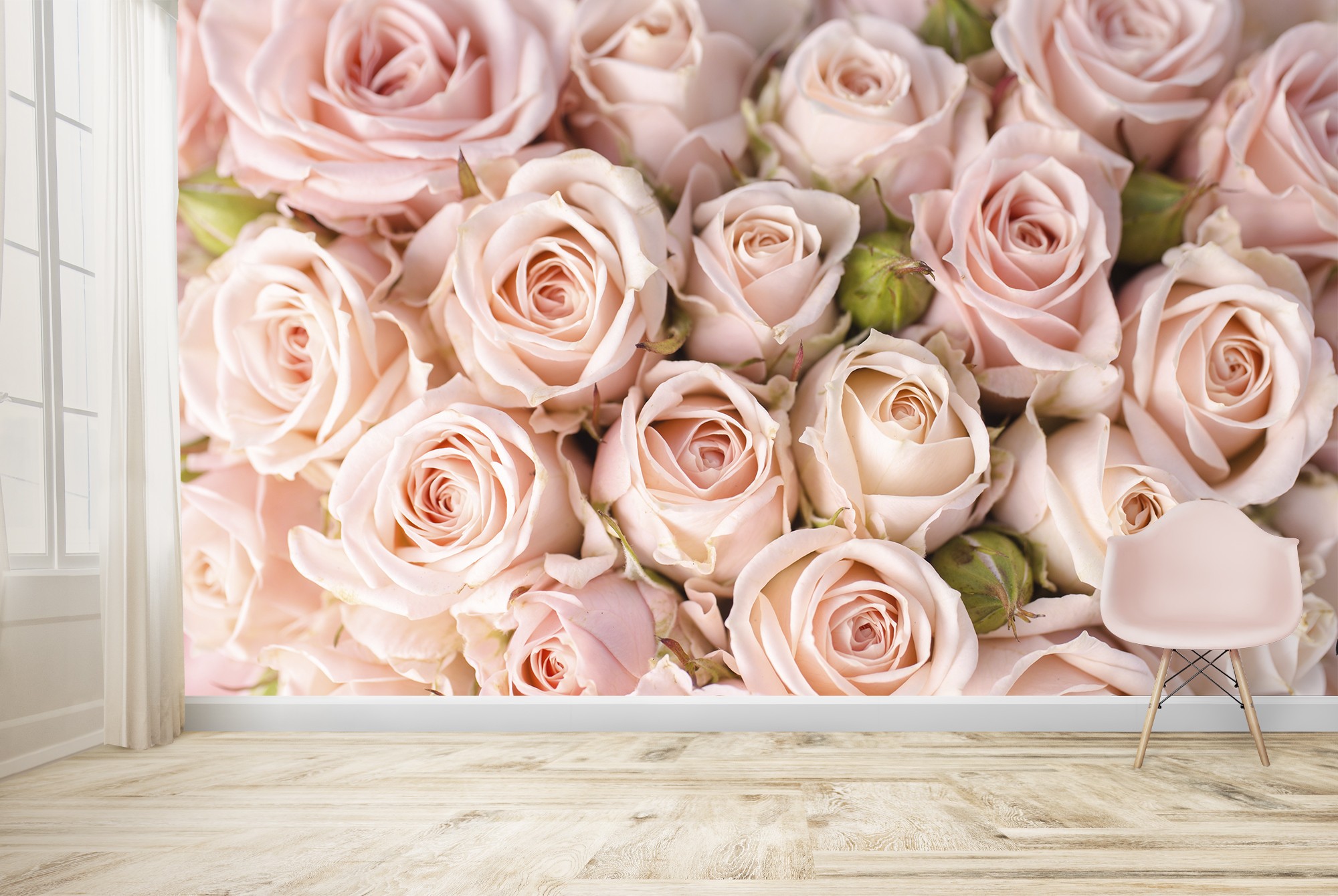 Rosa Rose Blumen Fototapete Blumen Tapete Mädchen Schlafzimmer Foto ...