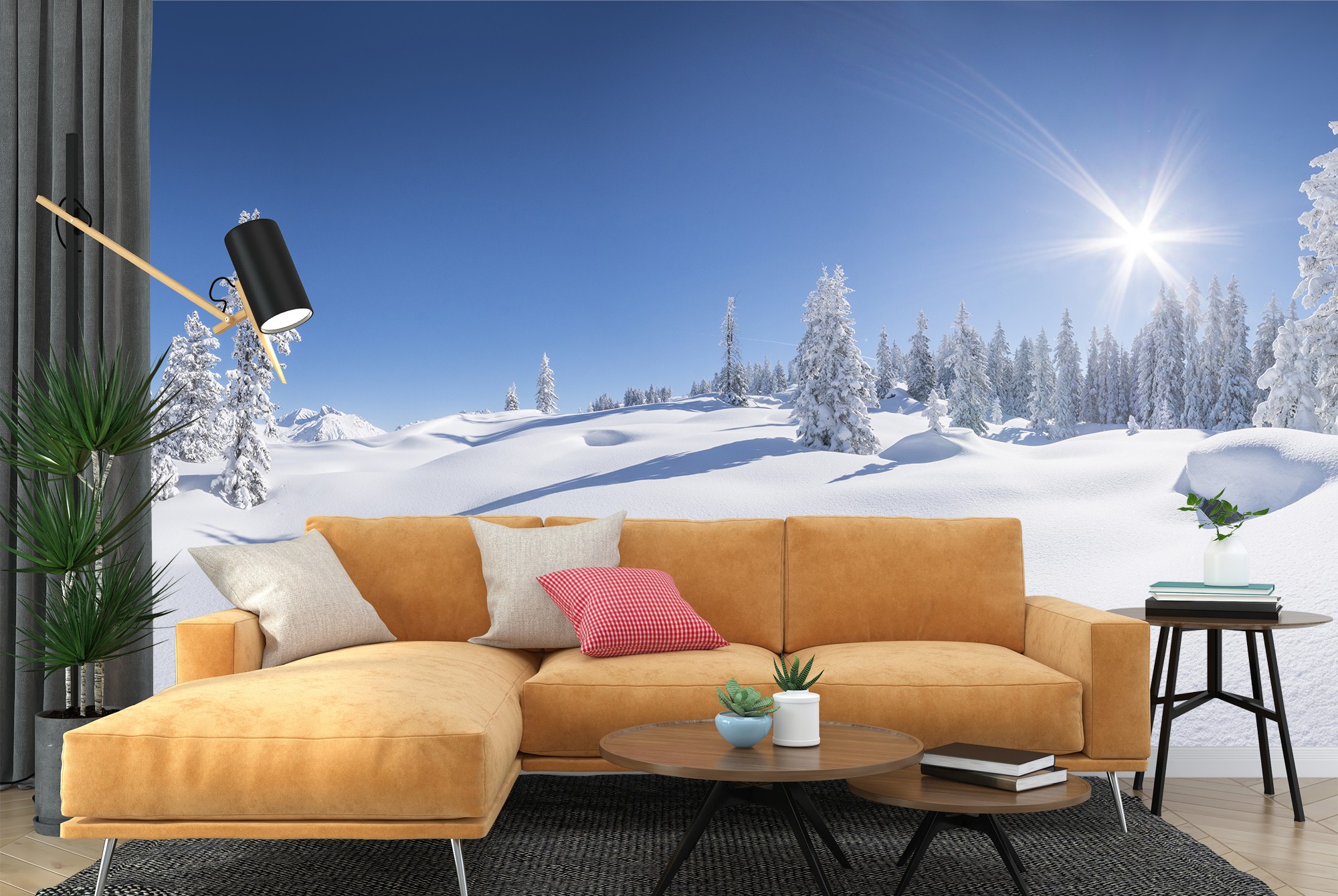 Weiß Winter Foreset Fototapete Panorama Tapete Landschaft Foto