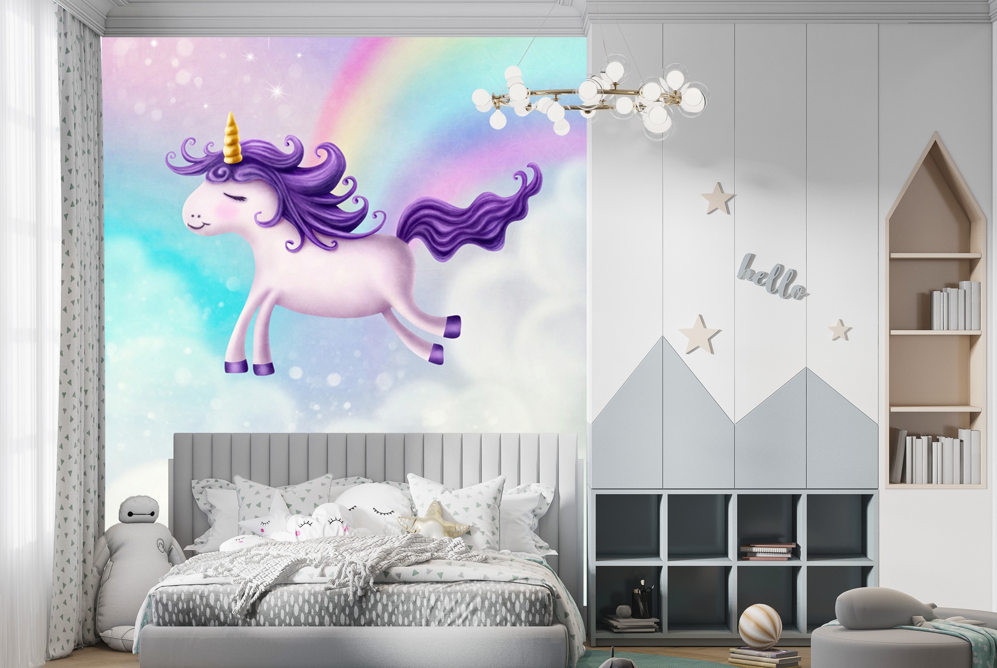 Rainbow s & Unicorn Wallpaper Wall Mural