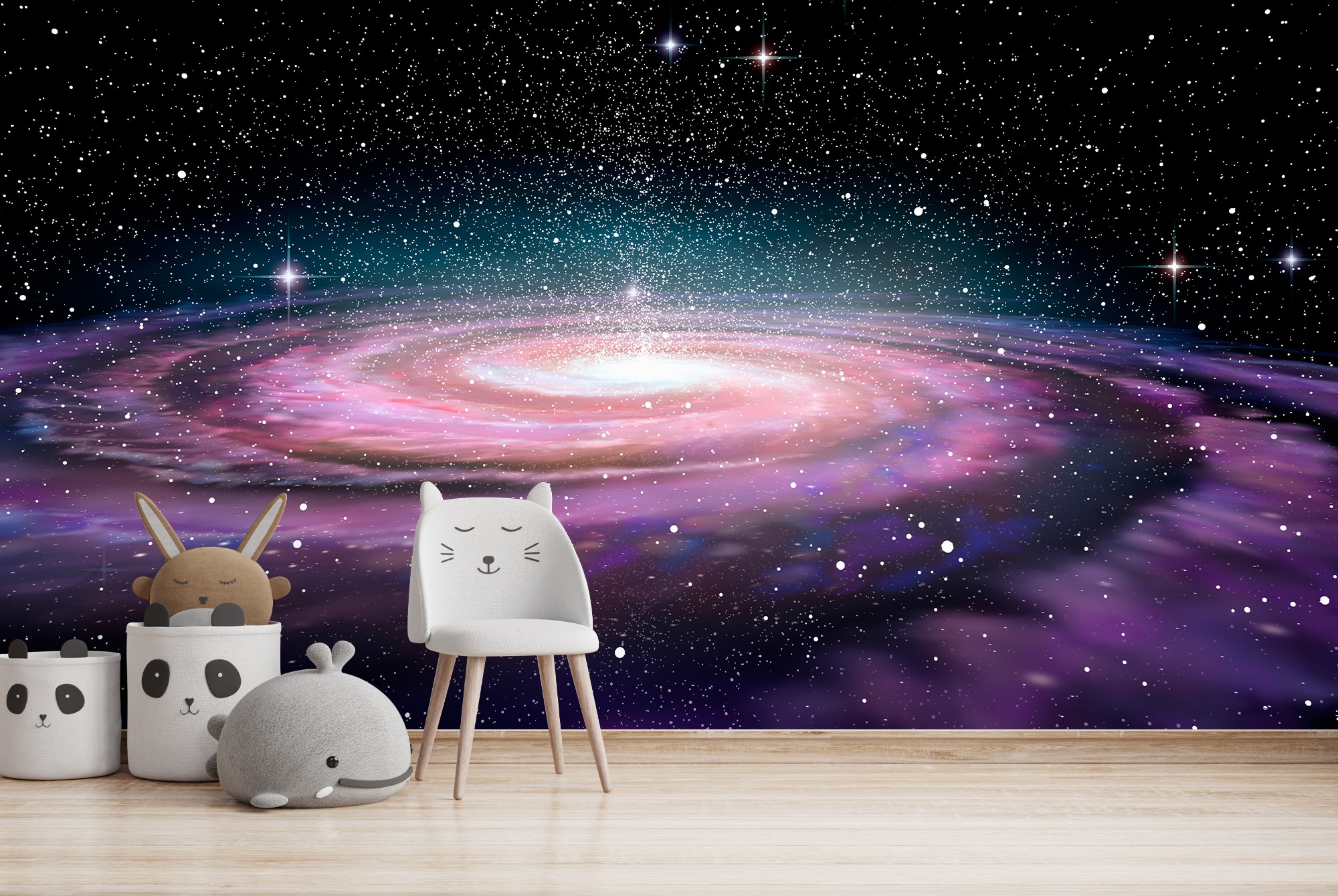 Purple Galaxy Spiral Outer Space Wallpaper Wall Mural