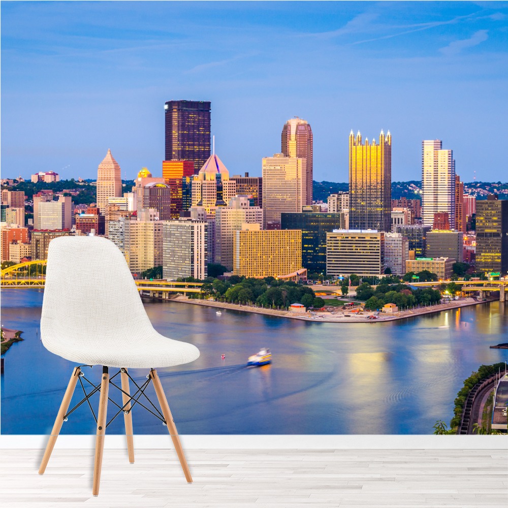 Pittsburgh, Pennsylvania City Skyline Wallpaper Wall Mural