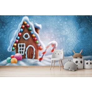 Gingerbread House Christmas Wallpaper Wall Mural