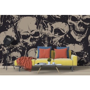 Grunge Skulls Halloween Wallpaper Wall Mural