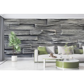 Dark Grey Brick Wallpaper Wall Mural