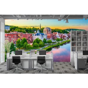 Augusta Maine Skyline USA Cityscape Wallpaper Wall Mural