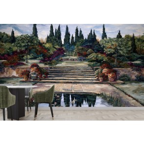 Cypress Pond Wall Mural by Karen Stene