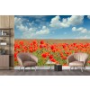 Rote Mohnblume Blume Fototapete Blauer Himmel Tapete Wohnzimmer Schlafzimmer Foto-Dekor