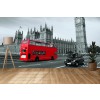 Red Bus London Fototapete Schwarz-Weiss Tapete Schlafzimmer Foto Inneneinrichtungen