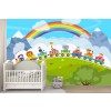 Tierzug Fototapete Regenbogen Tapete Kinder Kinderzimmer Spielzimmer Foto Inneneinrichtungen