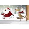 Santa Sleigh & Reindeer, Christmas Wallpaper Wall Mural