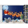 Santa & Reindeer Rudolph Christmas Wallpaper Wall Mural