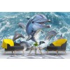 Delphin-Sprung Wandgemälde von Jerry Lofaro