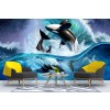 Orca Wave Wandgemälde von Jerry Lofaro