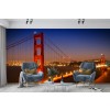 Abend Stadtbild der Golden Gate Bridge Wandgemälde von Melanie Viola