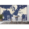 Blaupause Weltkarte Wandgemälde von Sue Schlabach