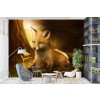 Kleiner Fuchs und die Blume Wandgemälde von Elena Dudina
