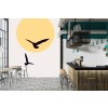 Vögel am Himmel - Gelb Wandgemälde von BORIS DRASCHOFF