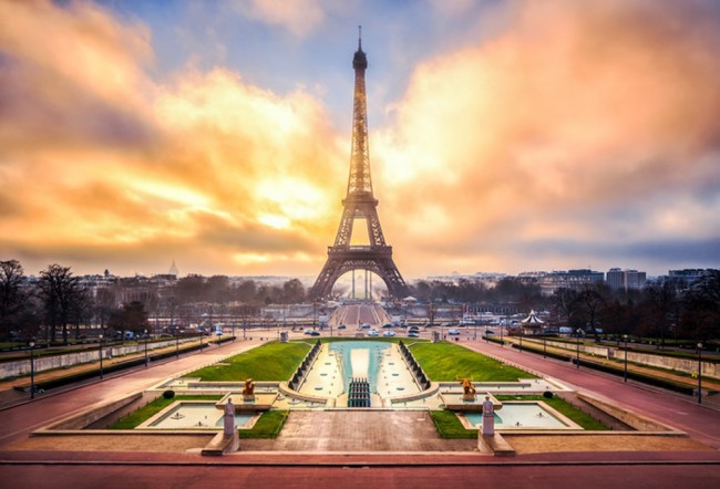 Tour Eiffel Paris paysage photo papier peint mural chambre design wm169 