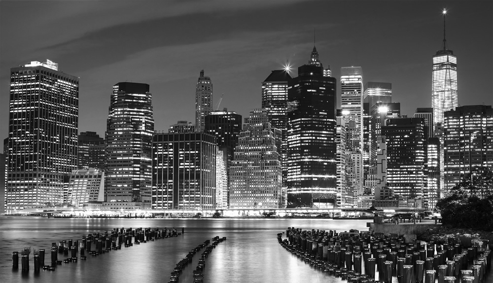 New York City Black White Wallpaper Wall Mural