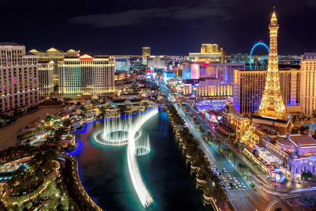 4 X Las Vegas papier peint City Skyline Paysage Casino bâtiments LIGHTS Photos