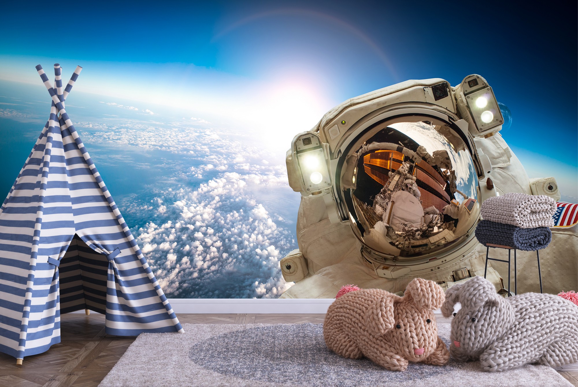Astronaute Papier Peint Photo Espace Terre de la planète Papier peint ...
